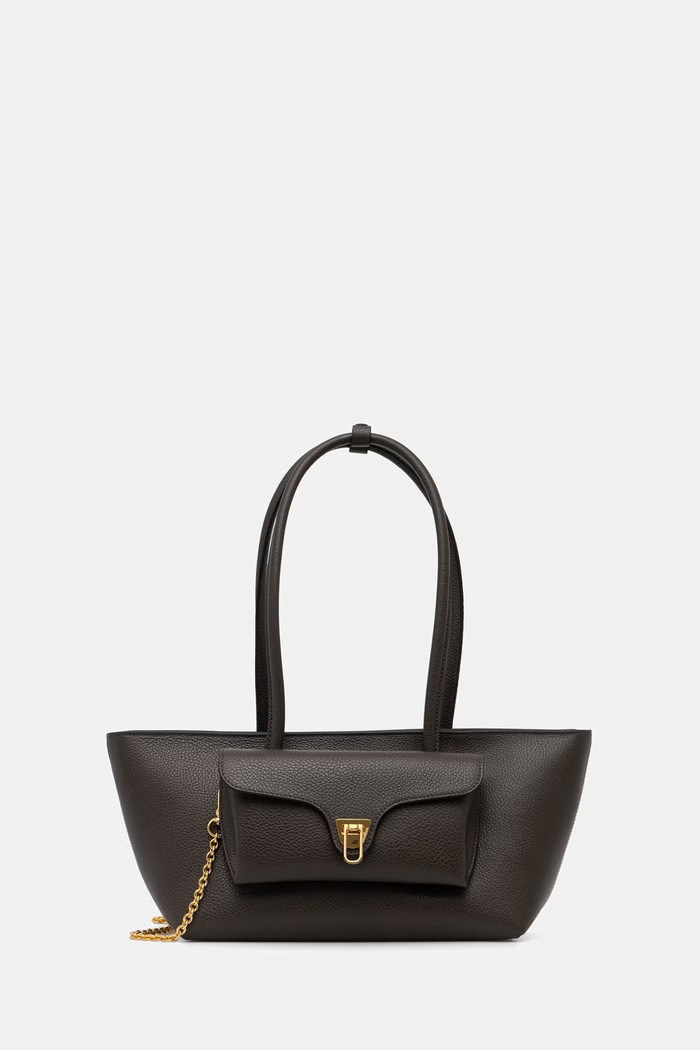 Coccinelle torebka shopper damska skórzana DOUBLE BEAT zielony E1.T8A.11.03.01