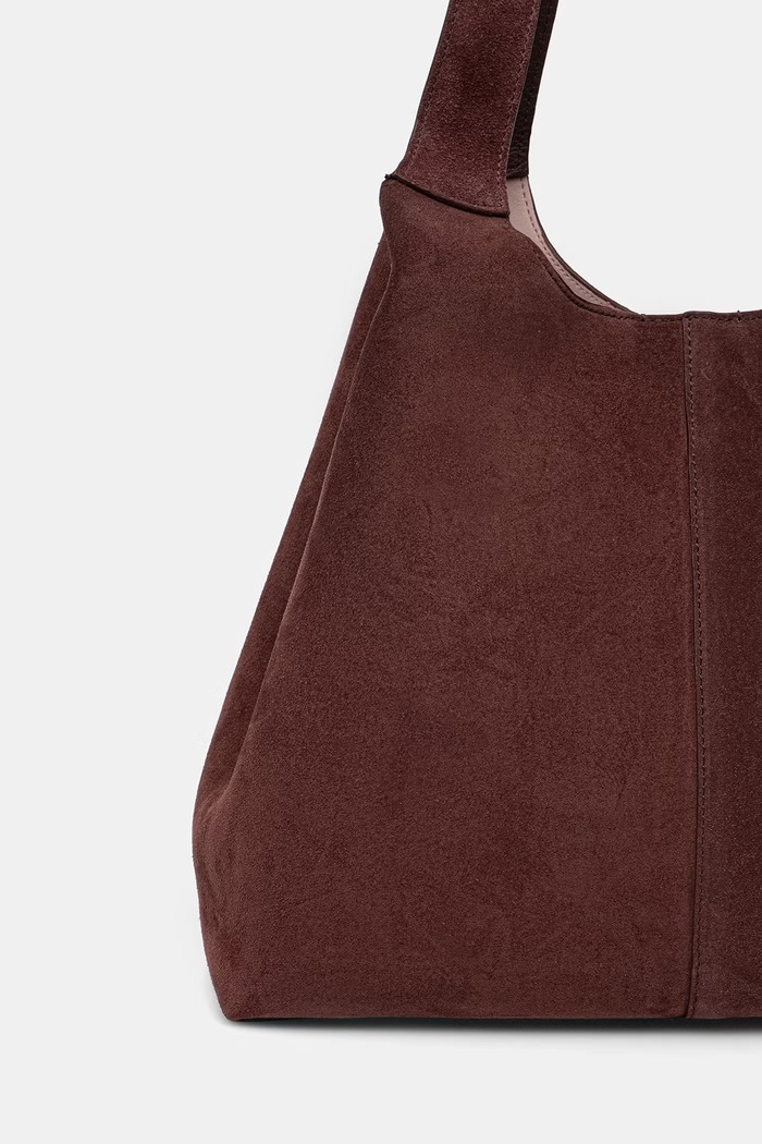 Accesorii Coccinelle geantă pentru femei din piele întoarsă E1.THE.11.02.01 burgundia