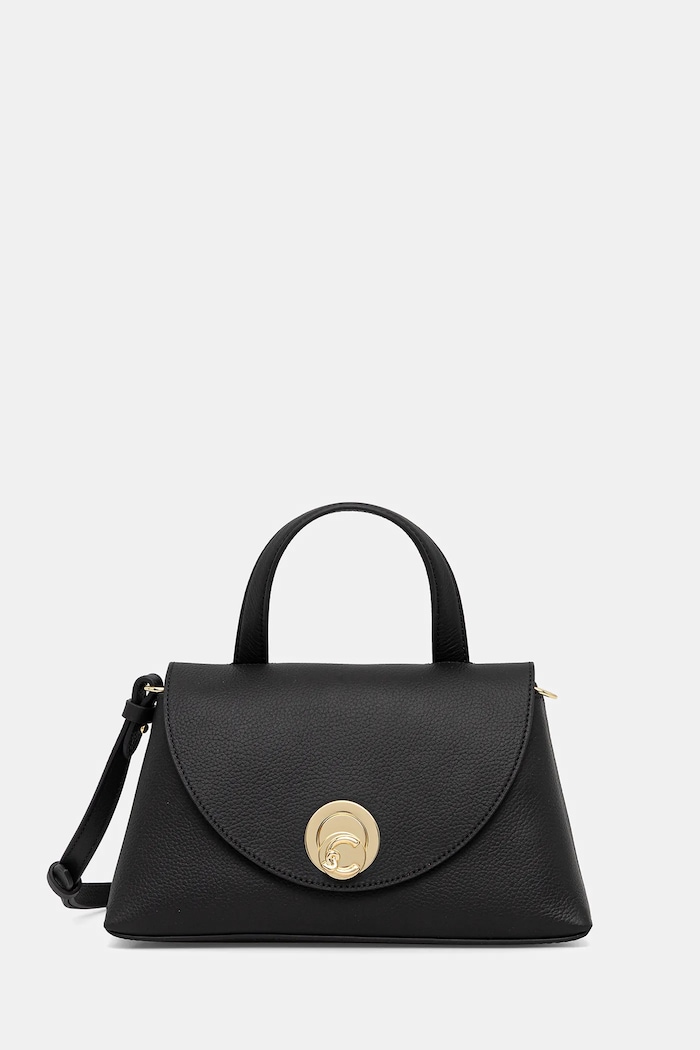 Coccinelle geantă crossbody pentru femei din piele NIKLA uni negru E1.TOA.18.02.01