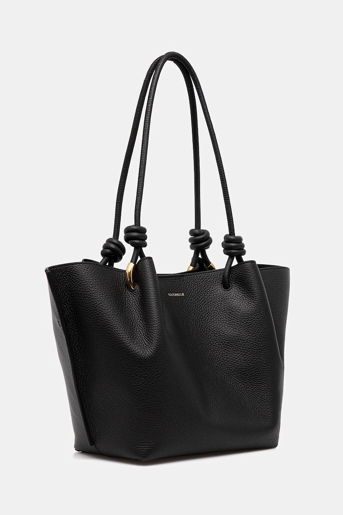 Coccinelle geantă shopper pentru femei din piele FINN E1.U07.11.02.01 negru SS26