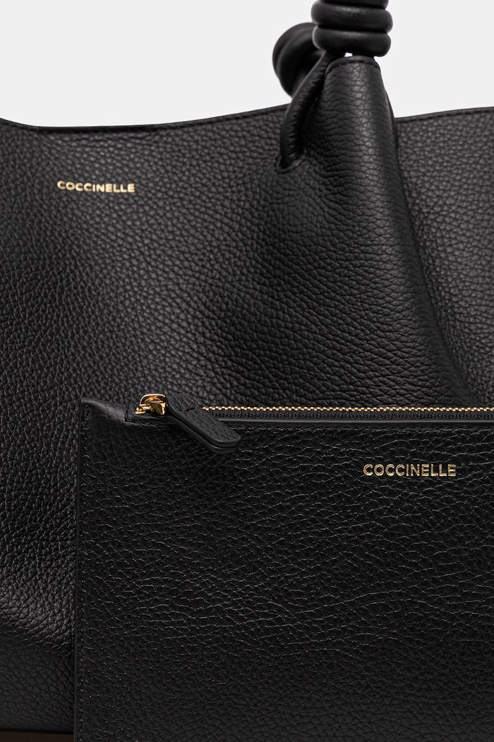 Accesorii Coccinelle geantă shopper pentru femei din piele FINN E1.U07.11.02.01 negru