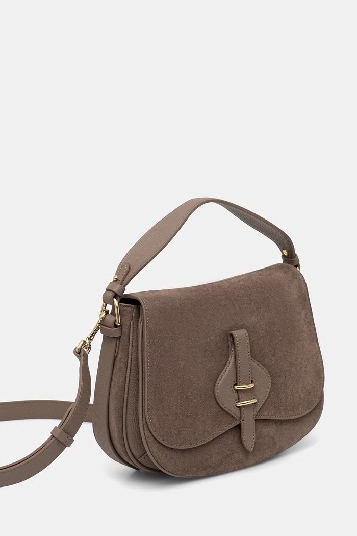 Coccinelle geantă crossbody pentru femei din piele întoarsă MAVERY SUEDE E1.U7H.18.01.01 bej SS26