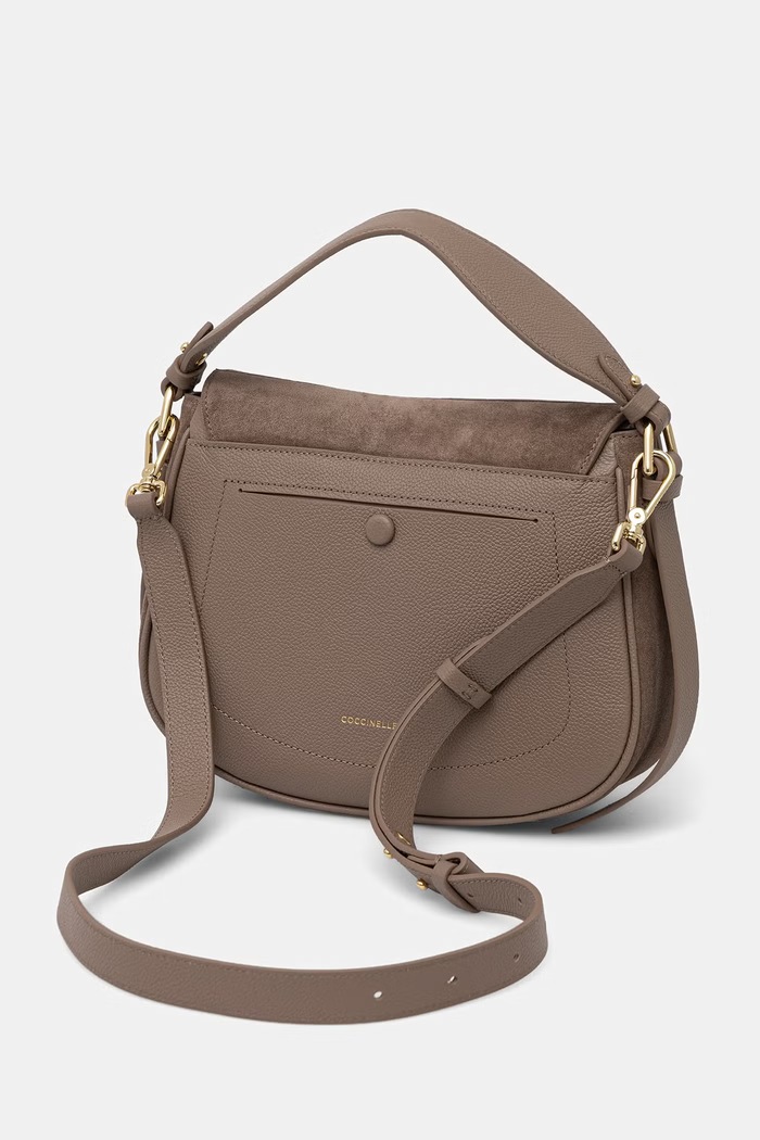 Accesorii Coccinelle geantă crossbody pentru femei din piele întoarsă MAVERY SUEDE E1.U7H.18.01.01 bej