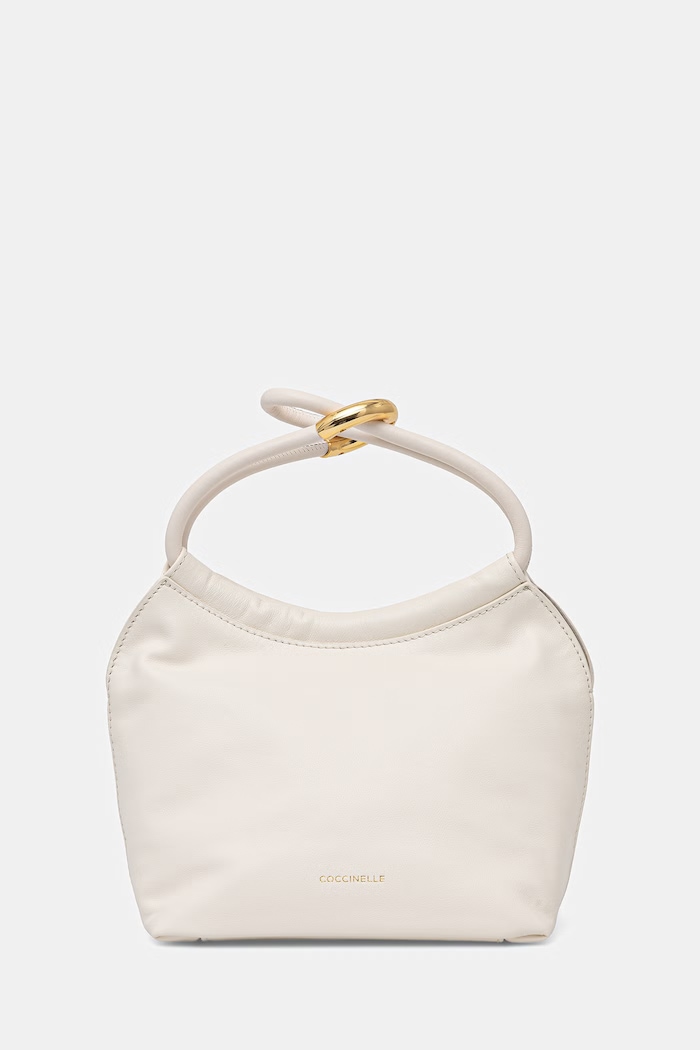Coccinelle σάκος γυναικείος δερμάτινος FINN POUCH μπεζ E1.UAA.58.01.01