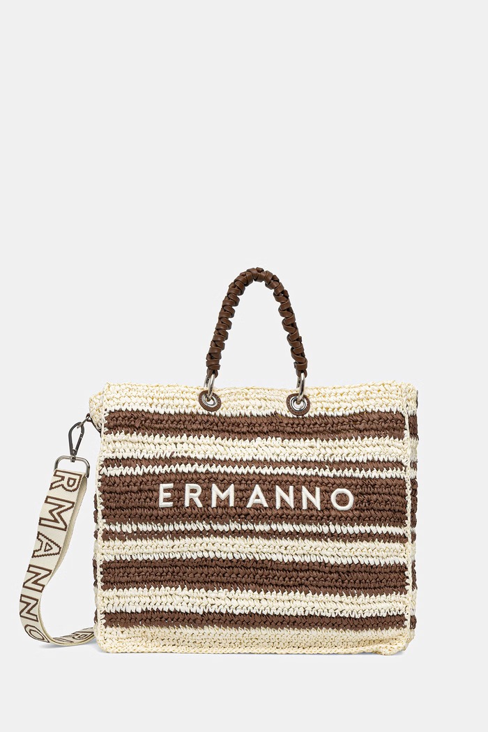Чанта Ermanno Firenze текстилен бежов D48ES007E2E