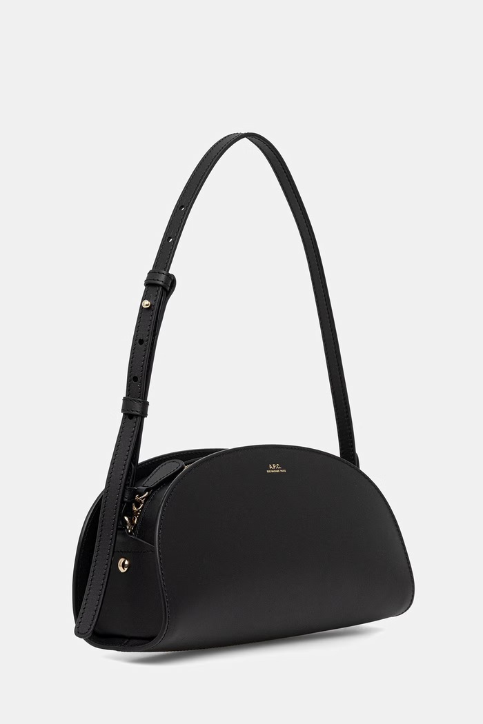 A.P.C. torebka damska skórzana SAC DEMI.LUNE SHOULDER PXAWV.F61997 czarny SS26