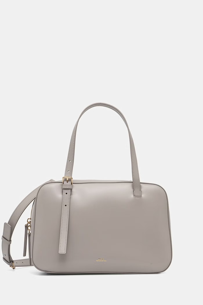 A.P.C. torebka crossbody damska skórzana SAC VIRGINIE BOX szary PXBMW.F67017