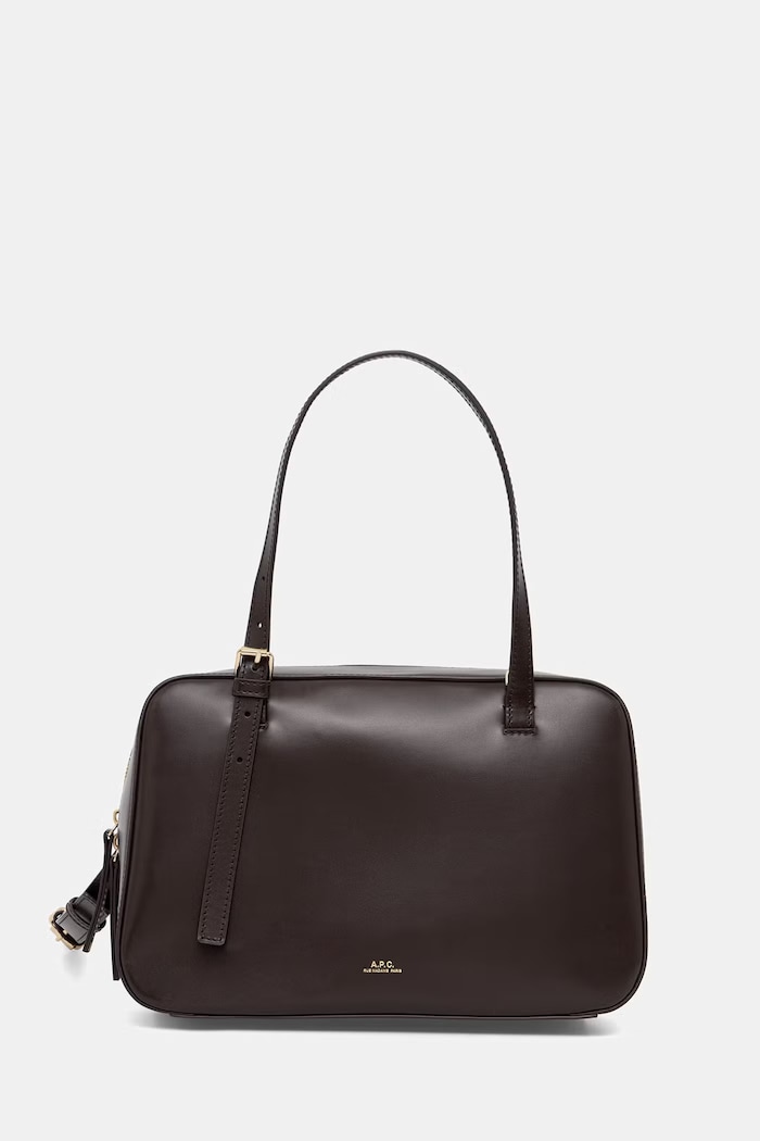 A.P.C. torebka crossbody damska skórzana SAC VIRGINIE BOX brązowy PXBMW.F67017