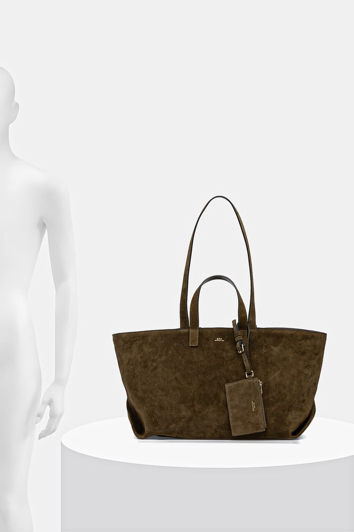 A.P.C. LE DRUMMER шопинг чанта дамска от велур PXCAL.F67057