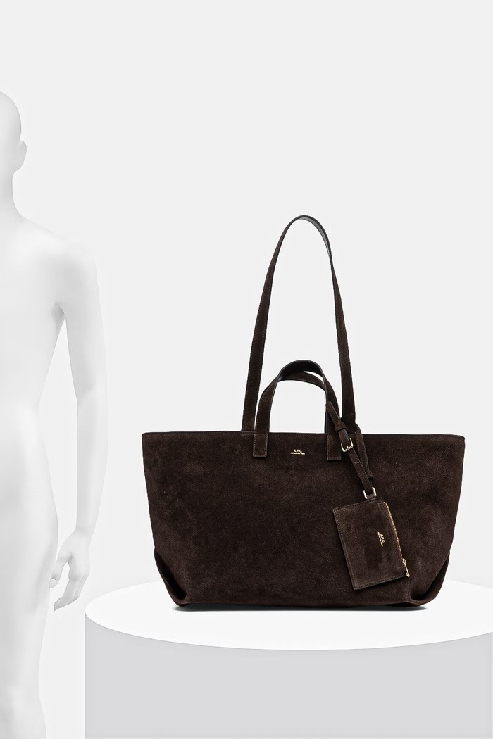 A.P.C. geanta de mana din piele intoarsa LE DRUMMER PXCAL.F67057