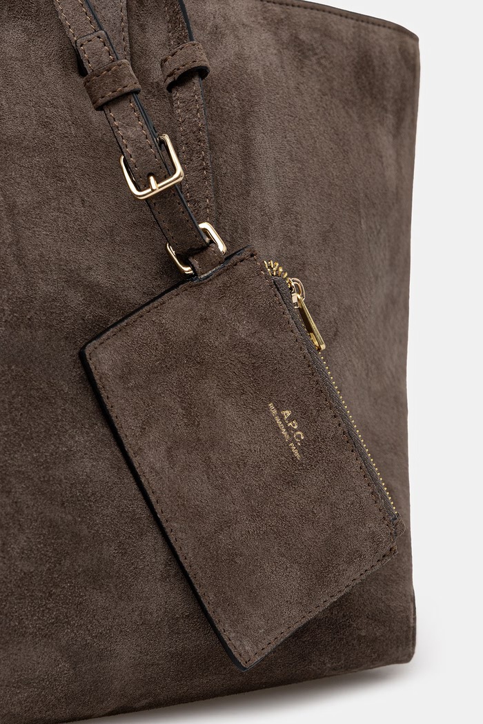 Semišová kabelka A.P.C. LE DRUMMER hnědá PXCAL.F67057