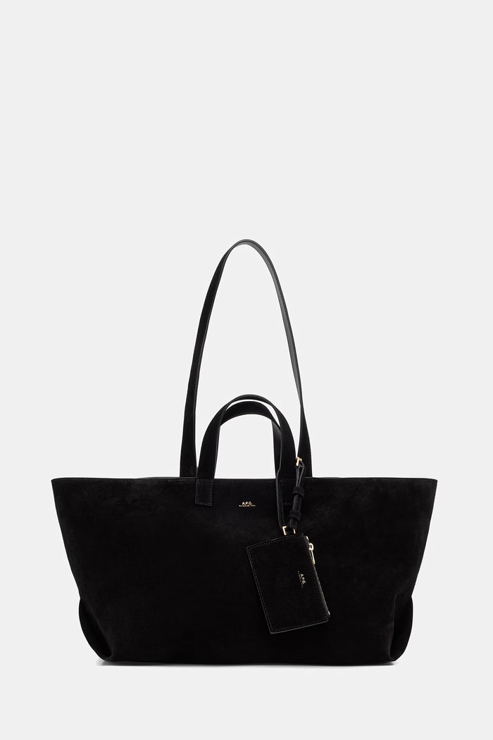 A.P.C. torebka shopper damska zamszowa LE DRUMMER czarny PXCAL.F67057