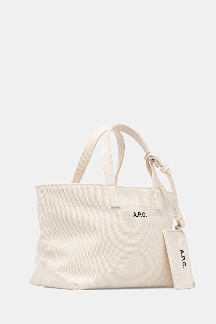A.P.C. torebka tote damska bawełniana LE DRUMMER TOILE SMALL COHMP.F67045 beżowy SS26