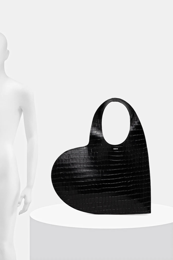 Coperni poșetă de piele Croco Double Heart COPBA113F6075