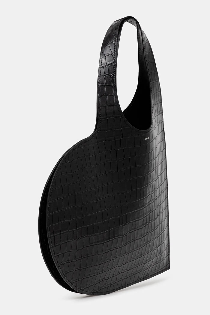 Coperni poșetă de piele Croco Double Heart COPBA113F6075 negru SS26