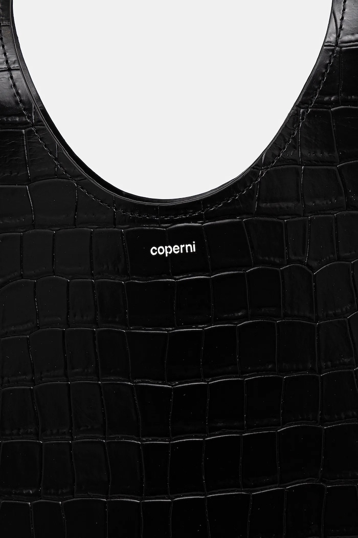 Coperni poșetă de piele Croco Double Heart negru COPBA113F6075