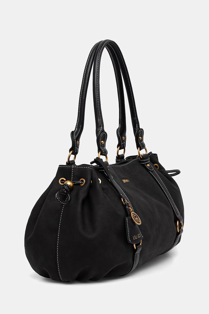 Liu Jo torebka shopper damska z imitacji zamszu AA6082.E1116 czarny SS26