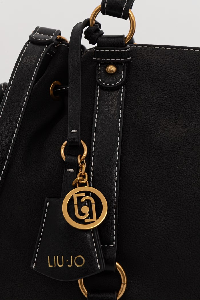 Liu Jo torebka shopper damska z imitacji zamszu czarny AA6082.E1116