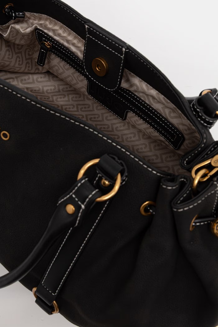 Liu Jo torebka shopper damska z imitacji zamszu AA6082.E1116 czarny