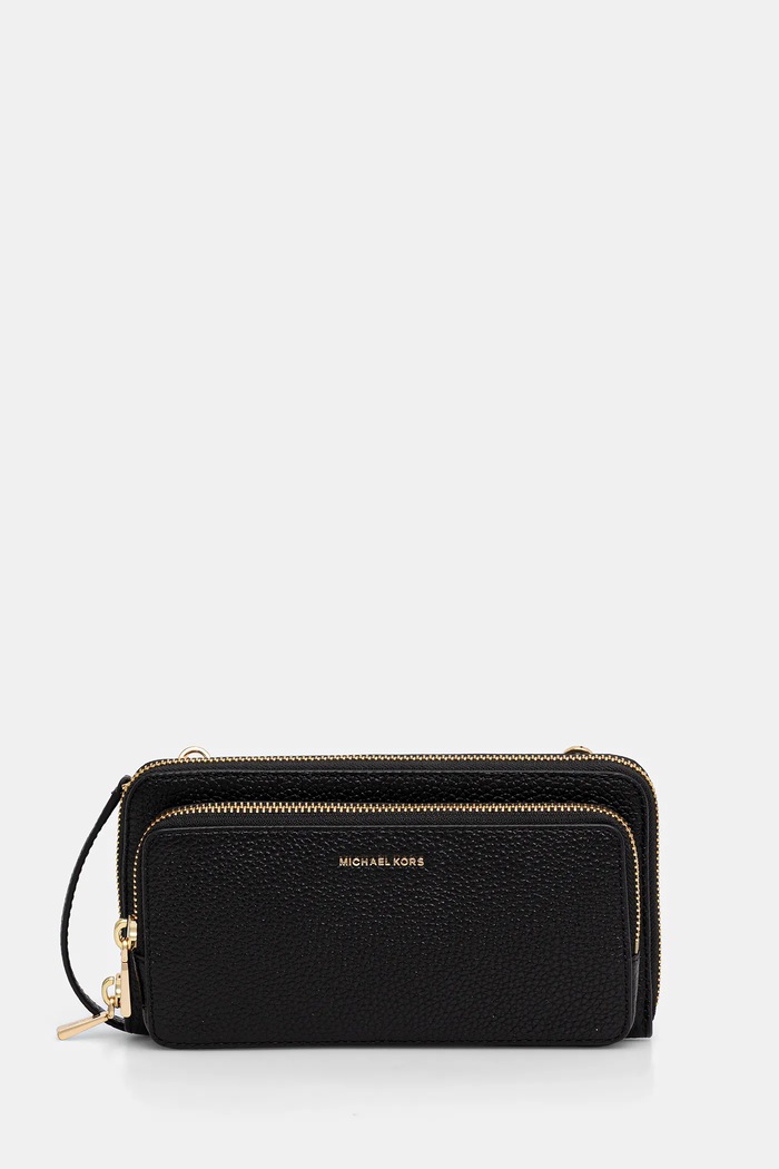MICHAEL Michael Kors crossbody torba ženska kožna bez uzorka crna 32F5GJ6C7L