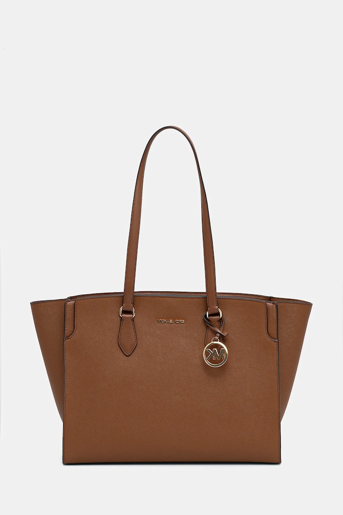 Кожена чанта MICHAEL Michael Kors гладка кожа кафяв 30R6GQ6T7L