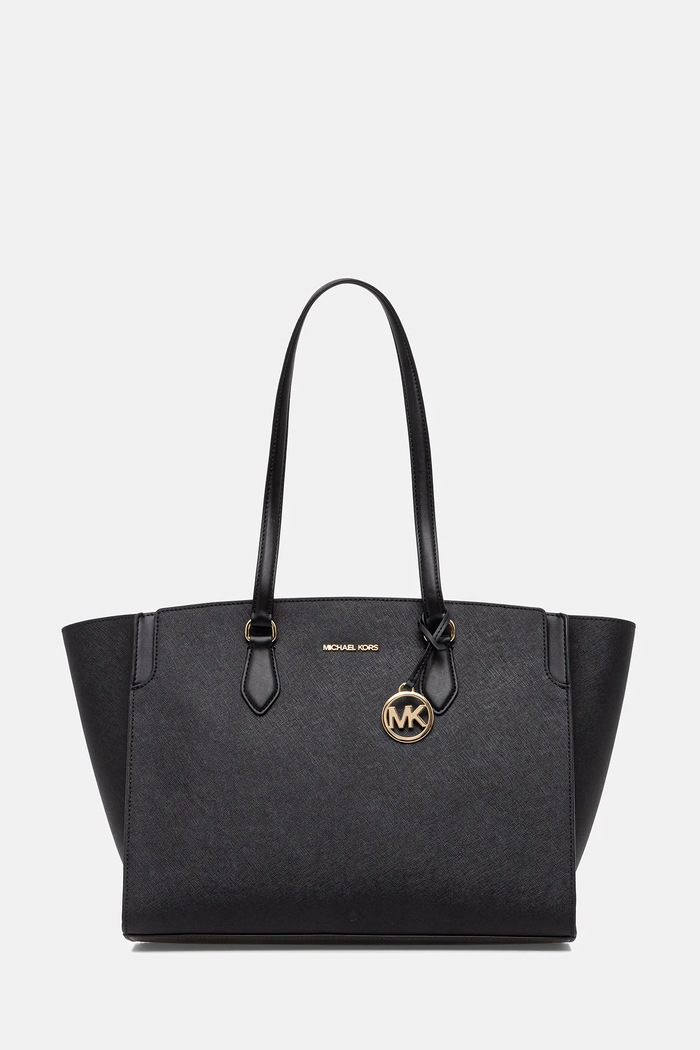 Kožená kabelka MICHAEL Michael Kors přírodní kůže černá 30R6GQ6T7L