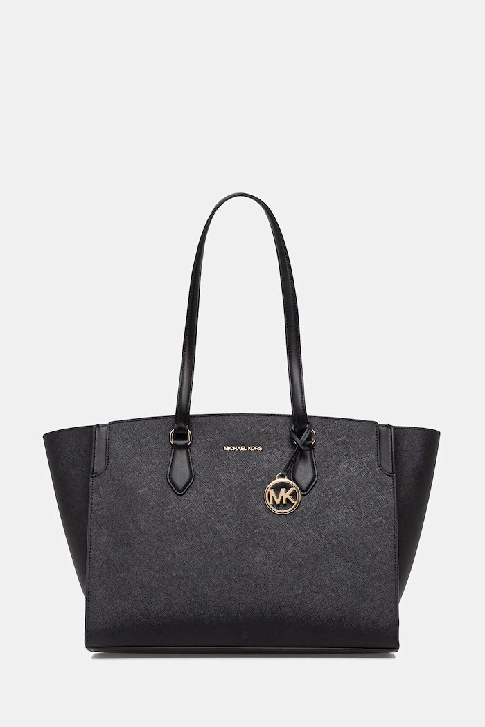 Kožená kabelka MICHAEL Michael Kors přírodní kůže černá 30R6GQ6T7L