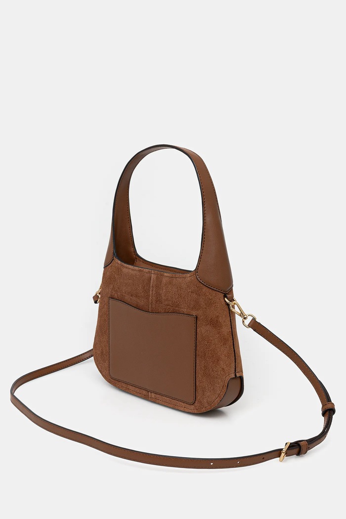 Accesorii MICHAEL Michael Kors geantă de mana din piele întoarsă 30R6G0XL1S maro