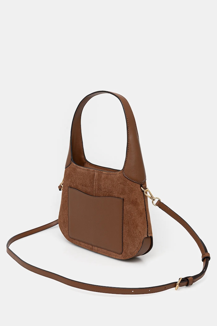Accesorii MICHAEL Michael Kors geantă de mana din piele întoarsă 30R6G0XL1S maro