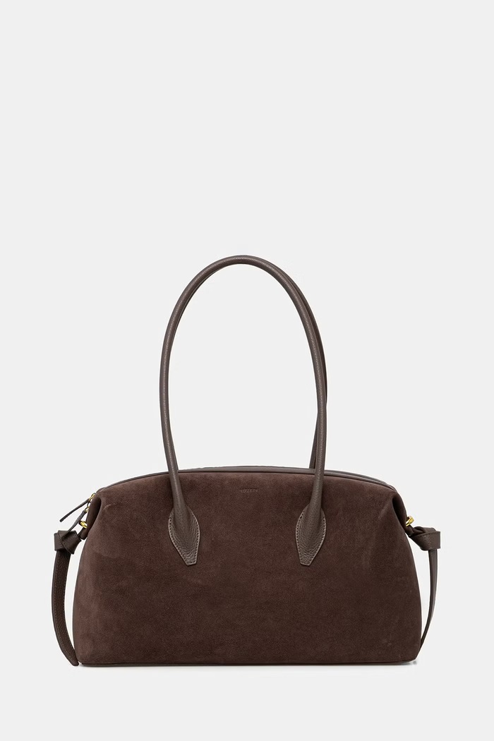 Yuzefi μικρή τσάντα γυναικεία δέρμα σουέτ BRIOCHE DUFFLE καφέ YUZRS26.HB.BD.S026