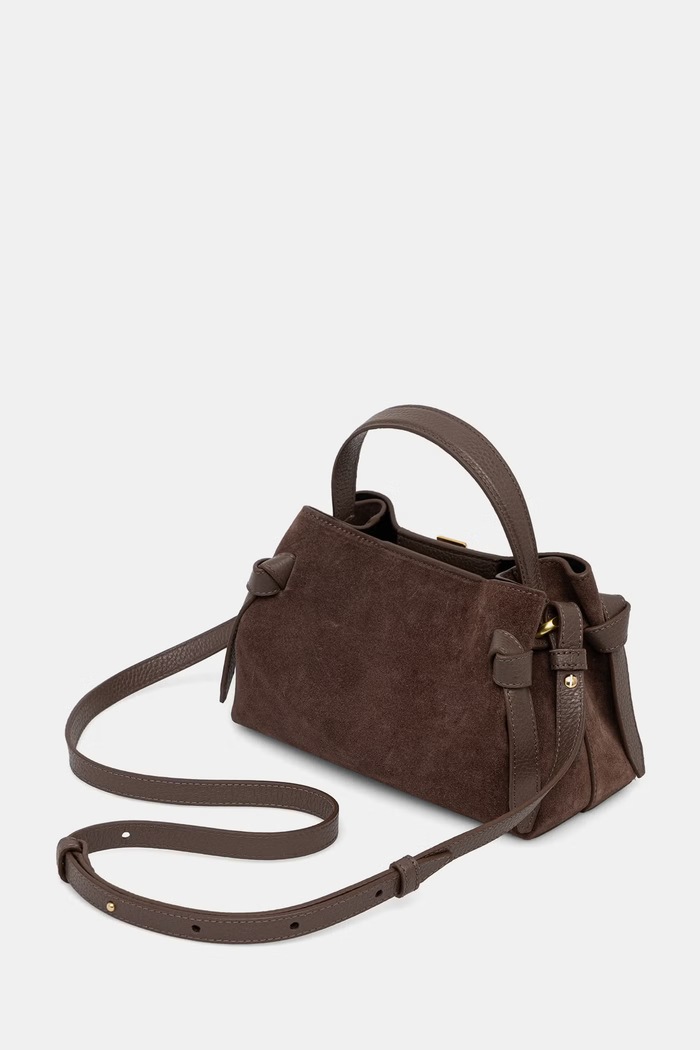 Accesorii Yuzefi geantă crossbody pentru femei, din piele întoarsă GYOZA MINI YUZRS26.HB.MGZ.S026 maro
