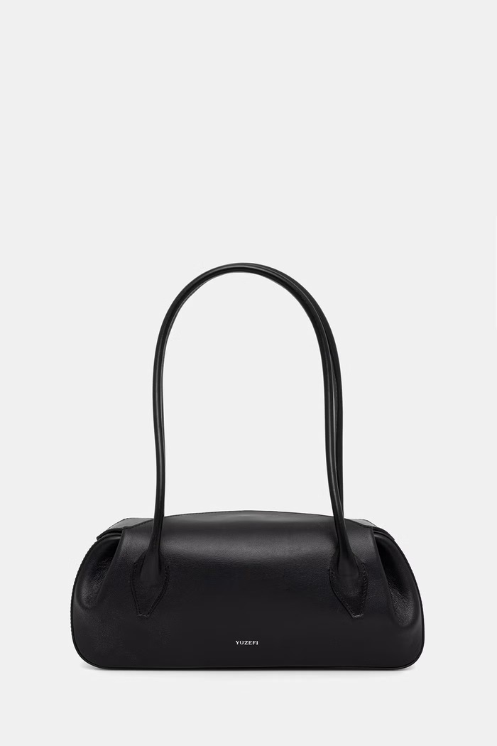 Yuzefi baguette γυναικεία δερμάτινη OYSTER SHOULDER BAG μαύρο YUZSS26.HB.OSM.L072