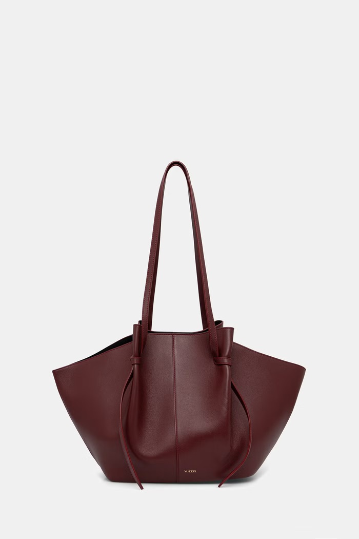 Yuzefi τσάντα shopper γυναικεία δερμάτινη LARGE MOCHI μπορντό YUZSS26.HB.LM.L071