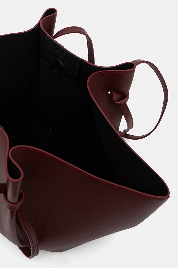 Yuzefi τσάντα shopper γυναικεία δερμάτινη LARGE MOCHI μπορντό YUZSS26.HB.LM.L071