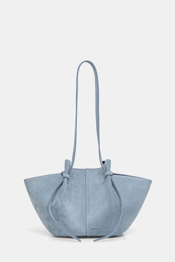 Yuzefi geantă shopper pentru femei, din piele întoarsă MOCHI albastru YUZSS26.HB.MO.S027