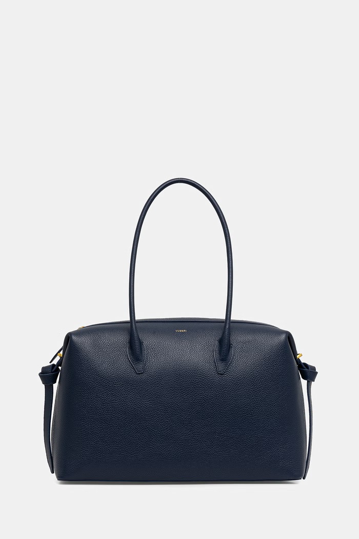 Yuzefi torebka shopper damska skórzana LARGE BRIOCHE DUFFLE granatowy YUZSS26.HB.LBD.L063