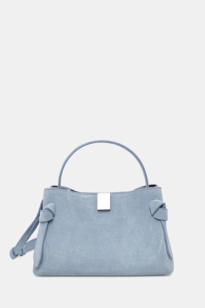 Yuzefi crossbody torbica ženska semišasta GYOZA MINI modra YUZSS26.HB.MGZ.S027