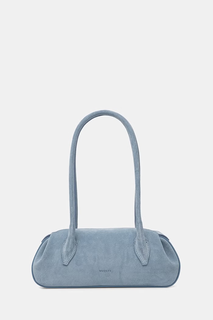 Yuzefi torebka bagietka damska zamszowa OYSTER SHOULDER BAG MINI niebieski YUZSS26.HB.OSM.S027