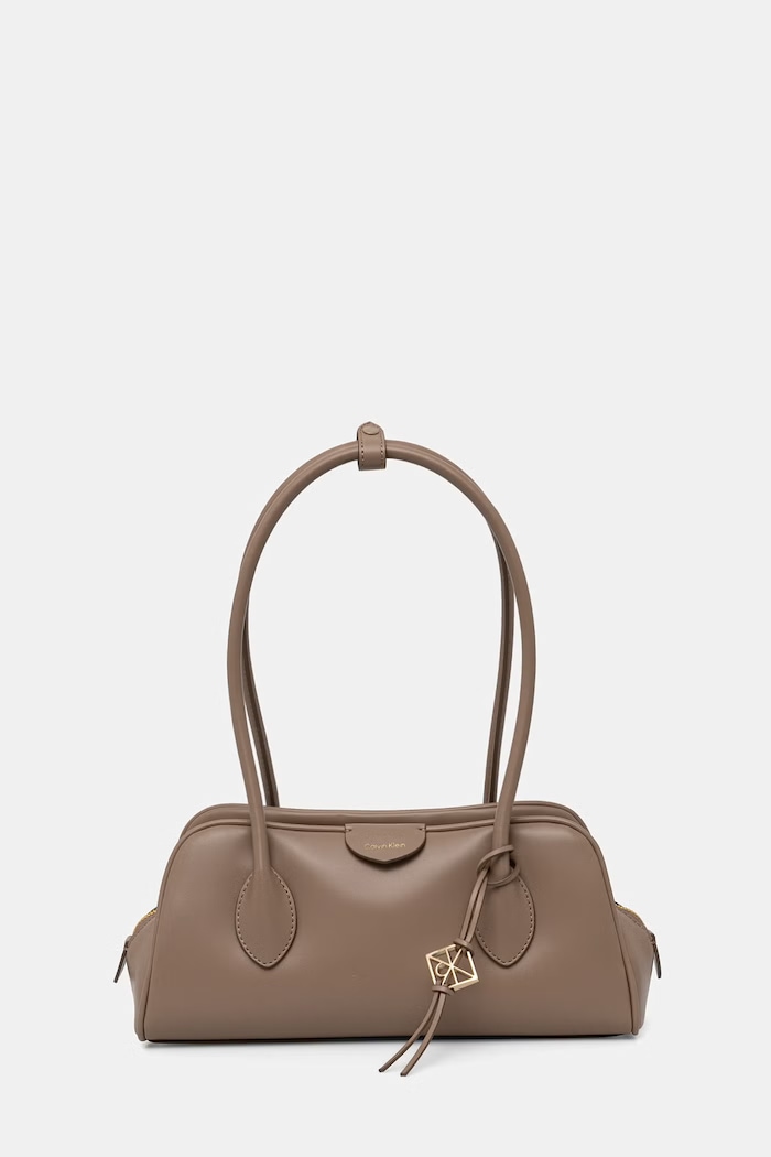 Calvin Klein geantă de portbagaj pentru femei, cu imitație de piele bej LV04F3369G