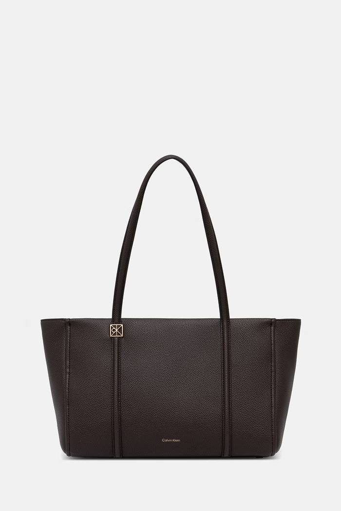 Calvin Klein kabelka typu shopper dámska z imitácie kože hnedá LV04F3424G