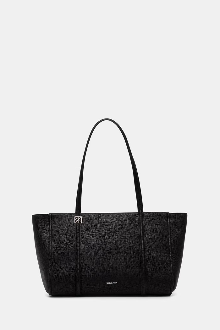 Calvin Klein шопинг чанта дамска от имитация на кожа черен LV04F3424G