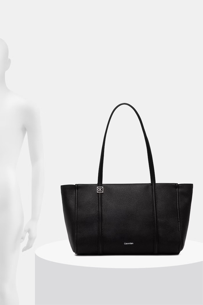Calvin Klein шопинг чанта дамска от имитация на кожа LV04F3424G черен