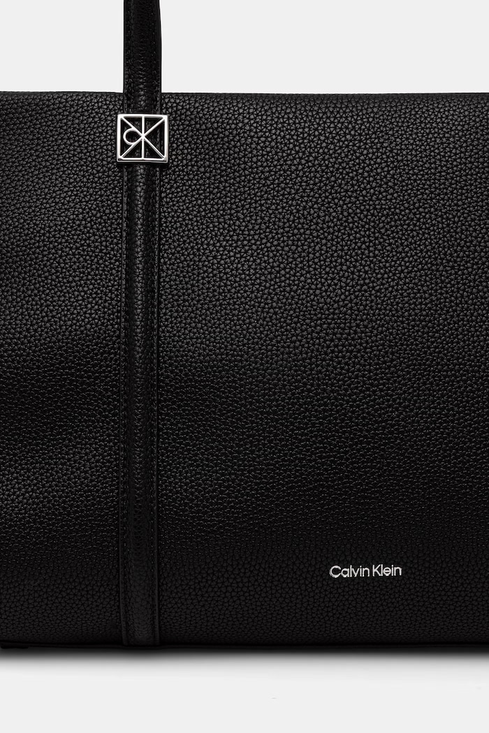 Calvin Klein шопинг чанта дамска от имитация на кожа черен LV04F3424G