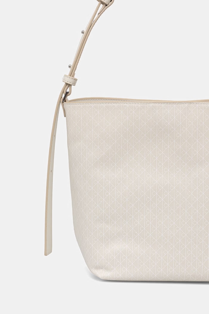 Doplňky Calvin Klein košíková kabelka dámská z imitace kůže LV04F3365G béžová