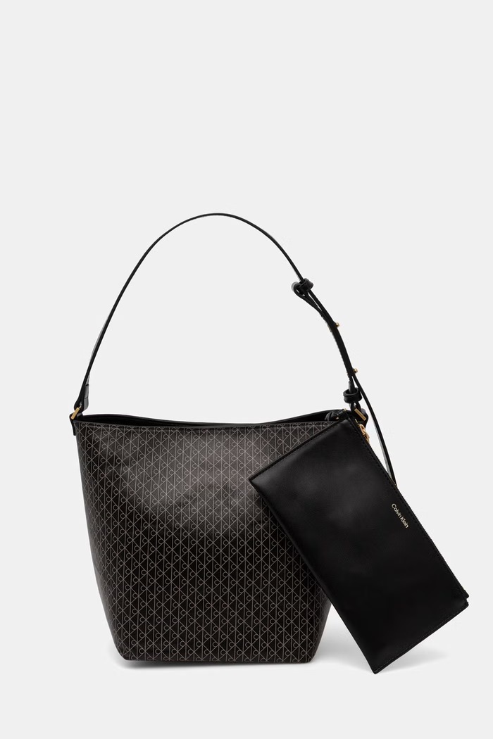 Calvin Klein košíková kabelka dámská z imitace kůže černá LV04F3365G