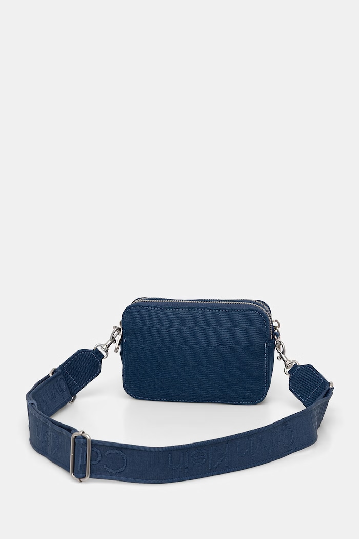Accesorii Calvin Klein geantă crossbody pentru femei, din bumbac LV04F3385G albastru