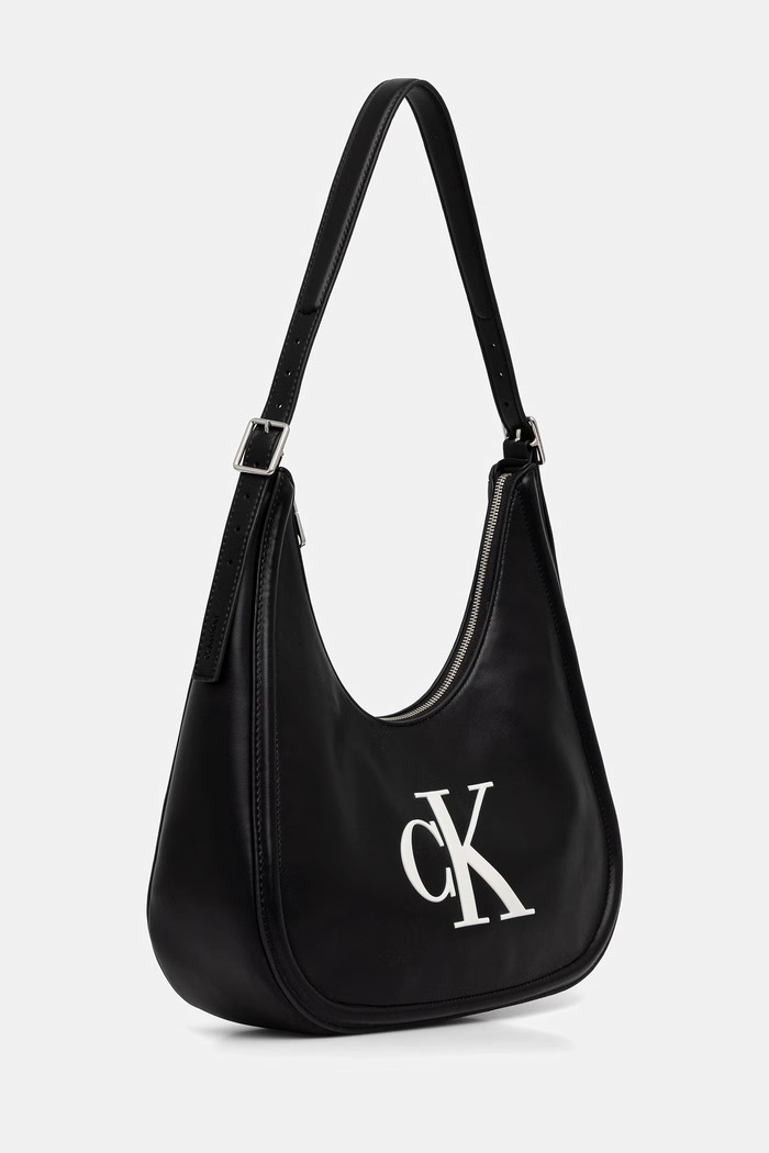 Calvin Klein torebka hobo damska z imitacji skóry LV04F3427G czarny SS26