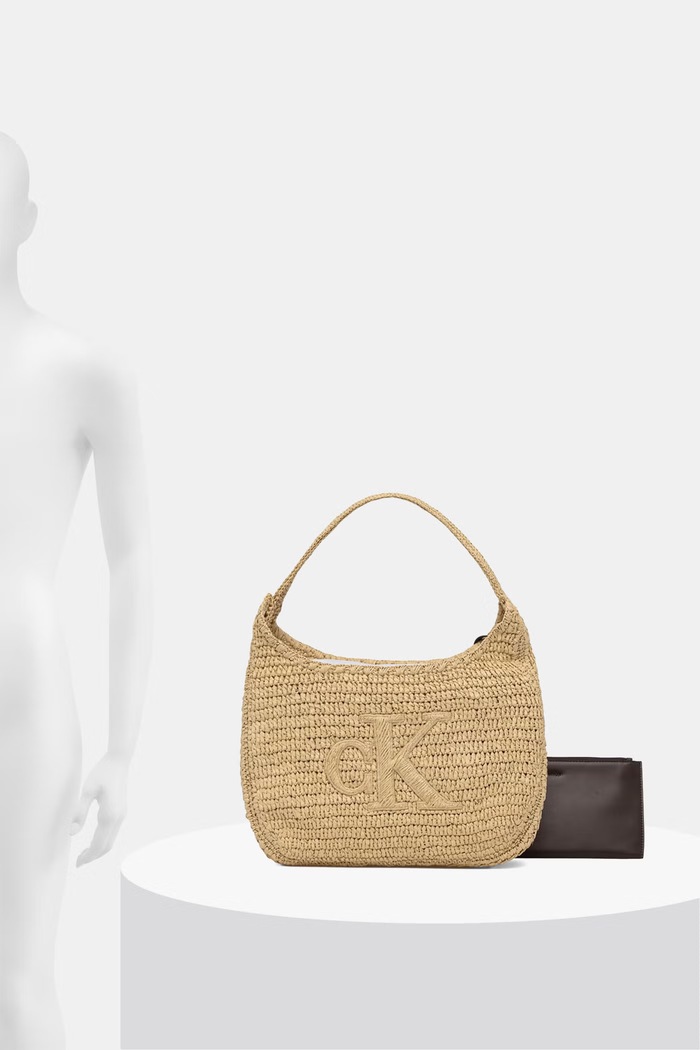 Calvin Klein шопинг чанта дамска от сплетена материя LV04F3448G