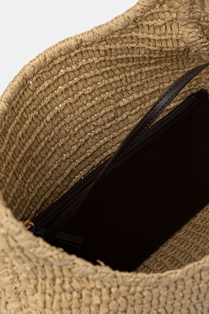 Calvin Klein шопинг чанта дамска от сплетена материя LV04F3448G