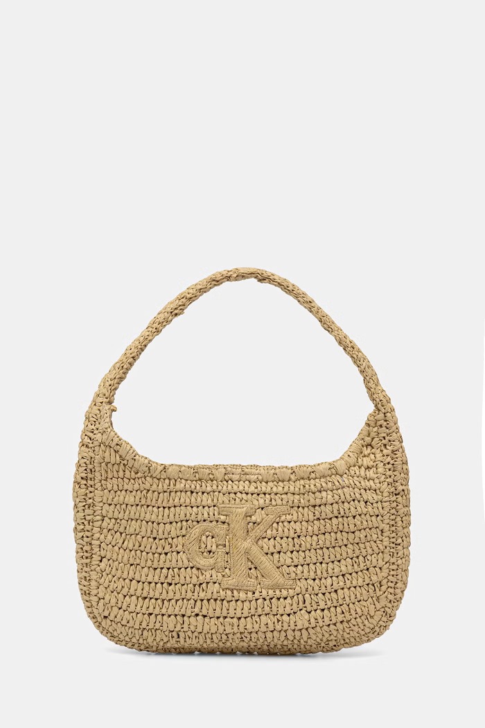 Calvin Klein kabelka dámska pletená béžová LV04F3449G
